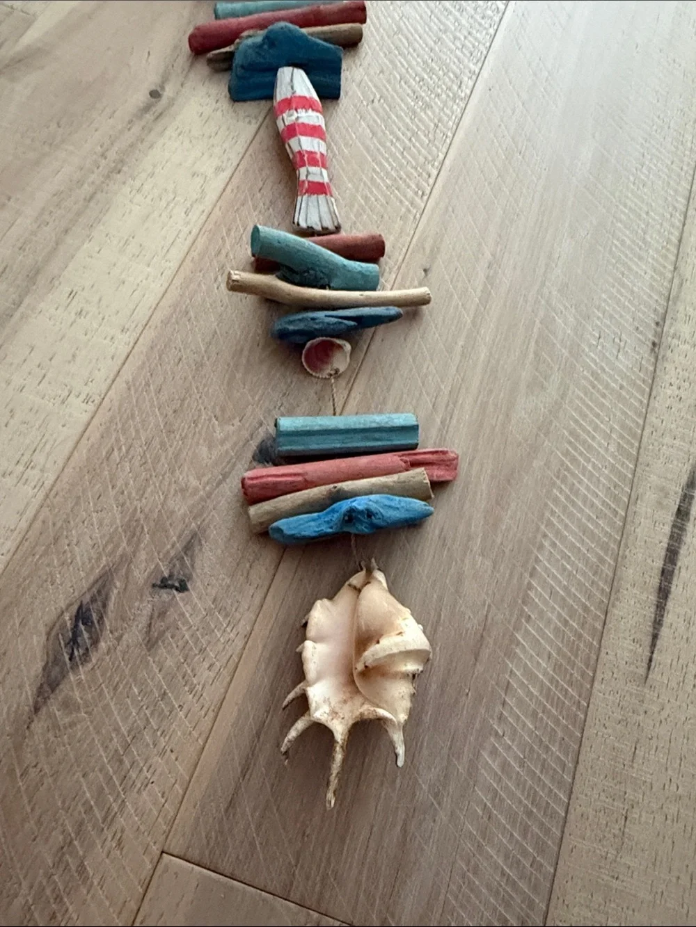 Coastal Driftwood Hanging Wall Decor - Blue, Red, Natural